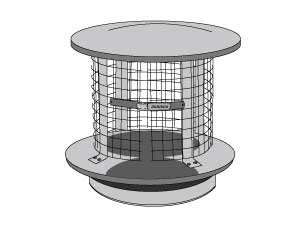 2900597 Chimney Cap, Spark Arrestor, SS, 6"