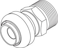 612 Push-Fit Reducer Adapter, 1"PF X 3/4"MPT