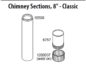 10508 8" Chimney Extension, 4’