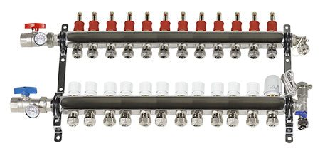 2900562 Manifolds, 1/2''PEX, 12 Loop Set, Stainless
